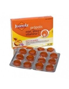 JUANOLA PROPOLIS CON MIEL, ALTEA Y VITAMINA C SABOR NARANJA 24 PASTILLAS BLANDAS